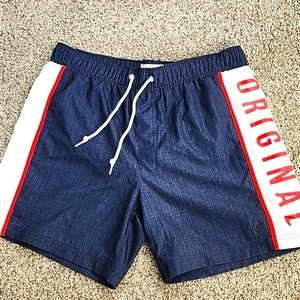 Original Penguin Printed Swim Shorts, Dark Navy, Men's L